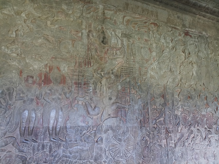 Walls of Angkor Wat depicting Ramayana